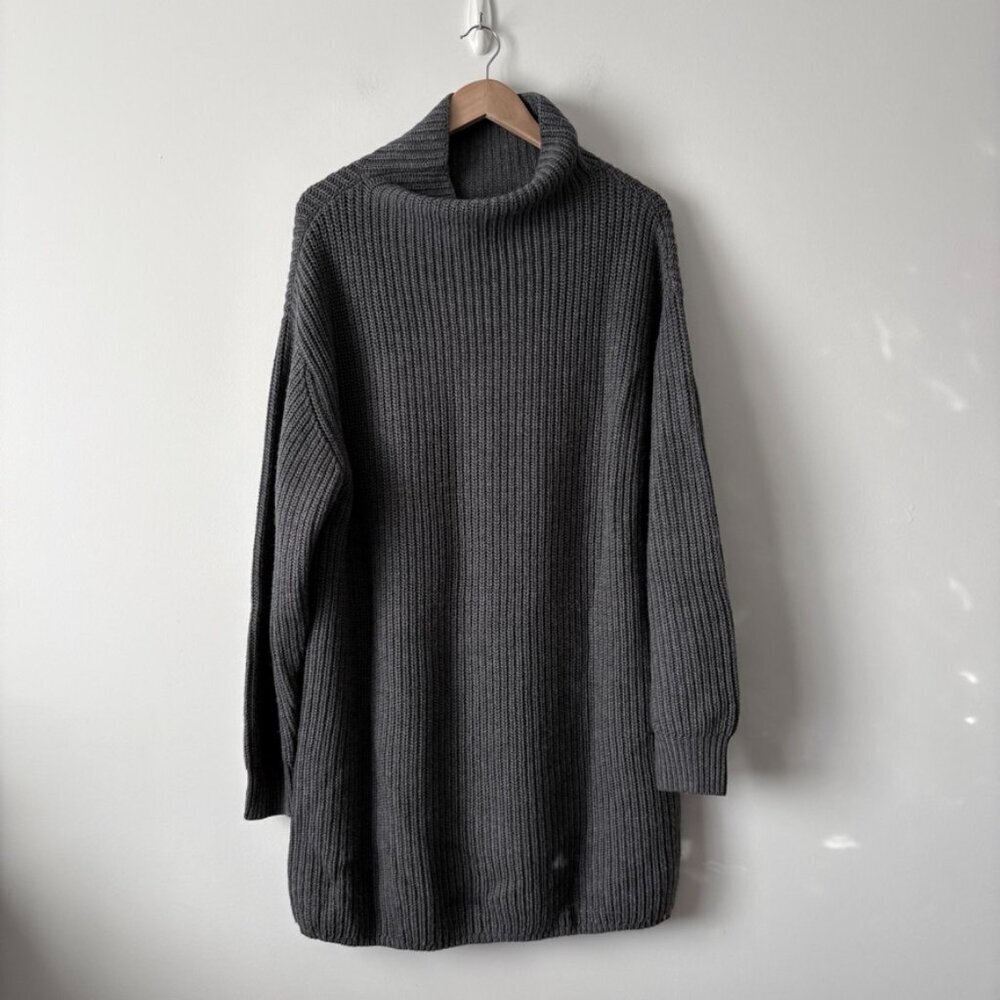 Aritzia Wilfred Montpellier 100% Merino Wool Sweater Grey Size Large - Picture 5 of 8